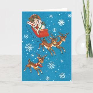 Vintage Reindeer Holiday Card