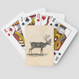 Vintage Reindeer Illustration - 1800's Christmas Playing Cards