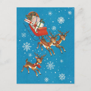 Vintage Reindeer Postcard