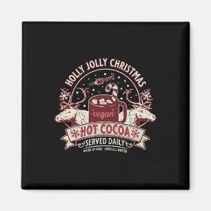 Vintage Reindeer Retro Vegan Christmas Vegan Gifts Magnet