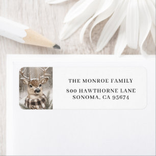 Vintage Reindeer Snow Return Address Label
