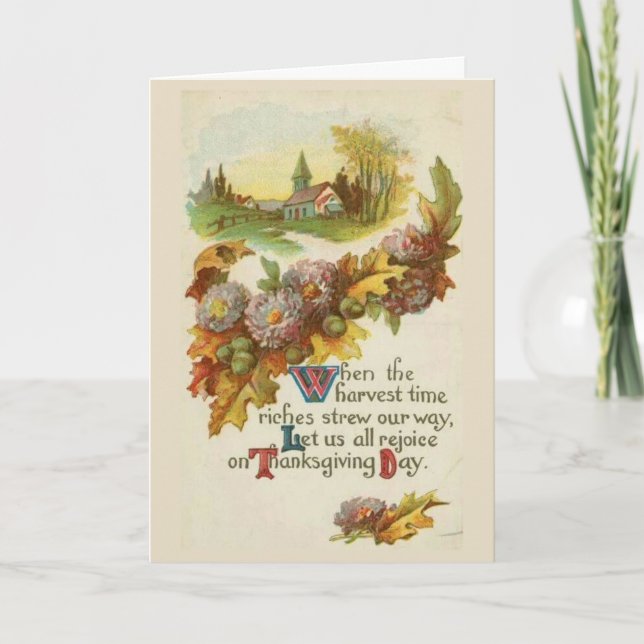 Vintage - Rejoice on Thanksgiving Day, Holiday Card (Front)