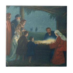Vintage Religion, Adoration of the Shepherds Ceramic Tile