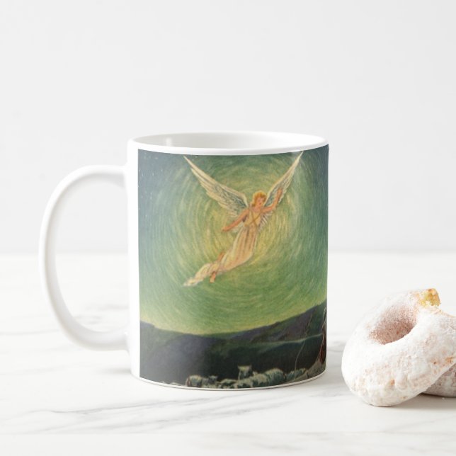 Vintage Religion, Annunciation to the Shepherds Coffee Mug (With Donut)