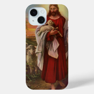 Vintage Religion, Christ the Good Shepherd Flock iPhone 15 Case