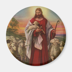 Vintage Religion, Christ the Good Shepherd Flock Magnet