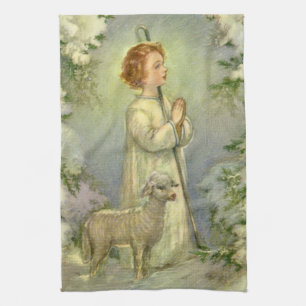 Vintage Religion, Christ the Good Shepherd Tea Towel