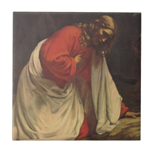 Vintage Religion Jesus Christ Garden of Gethsemane Ceramic Tile