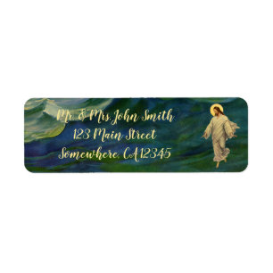 Vintage Religion, Jesus Christ is Walking on Water Return Address Label