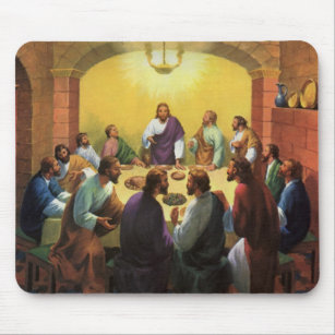 Vintage Religion, Last Supper with Jesus Christ Mouse Pad