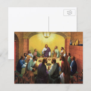Vintage Religion, Last Supper with Jesus Christ Postcard