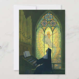 Vintage Religion, Nun Playing an Organ in Church