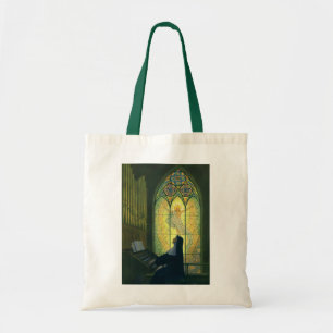 Vintage Religion, Nun Playing an Organ in Church Tote Bag