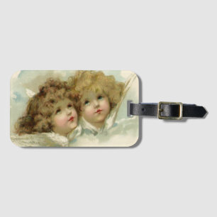 Vintage Religion, Victorian Angels in the Clouds Luggage Tag