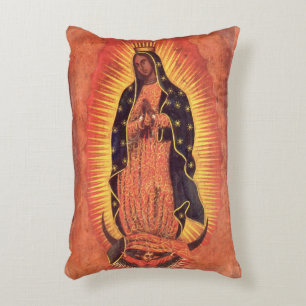 Vintage Religion Virgin Mary Our Lady of Guadalupe Decorative Cushion