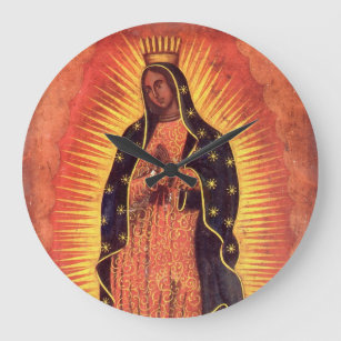 Vintage Religion Virgin Mary Our Lady of Guadalupe Large Clock