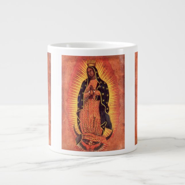 Vintage Religion Virgin Mary Our Lady of Guadalupe Large Coffee Mug (Front)