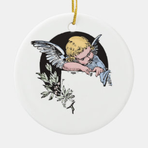 Vintage, Religious Angel, Customisable Ceramic Tree Decoration