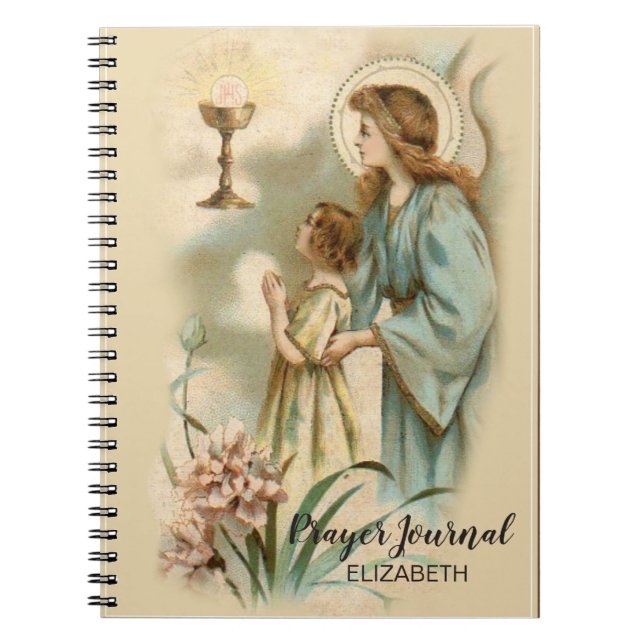 Vintage Religious Angel First Communion Notebook (Front)