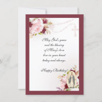 Vintage Religious Birthday Virgin Mary Holy Rosary