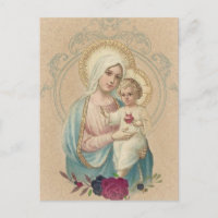 Vintage Religious Blessed Virgin Mary Baby Jesus