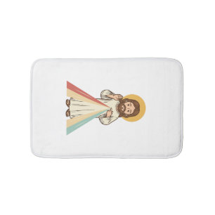 Vintage Religious Blessing Vector Shirt Design_1 Bath Mat