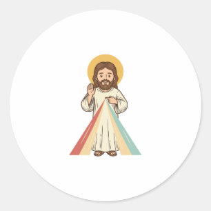 Vintage Religious Blessing Vector Shirt Design_1 Classic Round Sticker