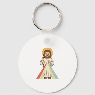 Vintage Religious Blessing Vector Shirt Design_1 Key Ring