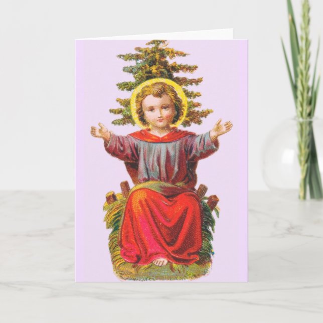 Vintage Religious Child Jesus Christmas Card (Front)