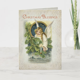 Vintage Religious Christmas Angel Holiday Card