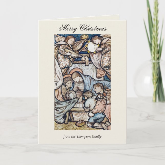 Vintage Religious Christmas Nativity Christian Joy Card (Front)