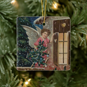 Vintage Religious Christmas Ornament with wishes