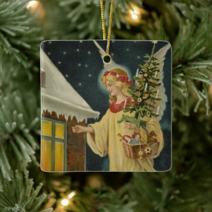 Vintage Religious Christmas Ornament with wishes