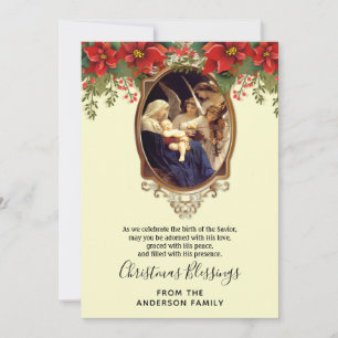 Vintage Religious Christmas Virgin Mary Jesus  Hol Holiday Card