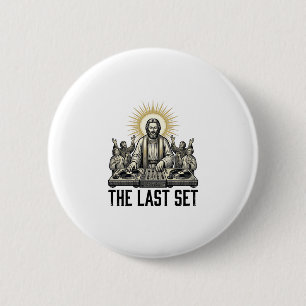 Vintage Religious DJ The Last Set Shirt Design_1 6 Cm Round Badge