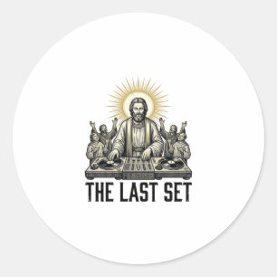 Vintage Religious DJ The Last Set Shirt Design_1 Classic Round Sticker