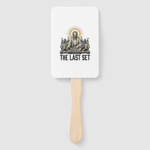 Vintage Religious DJ The Last Set Shirt Design_1 Hand Fan