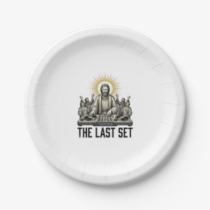 Vintage Religious DJ The Last Set Shirt Design_1 Paper Plate