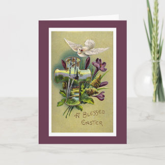 Vintage Religious Easter Cross Greeting Card