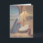 Vintage Religious Italian Christmas Card<br><div class="desc">Retro / Vintage Italian Christmas greeting card.  Beautiful image of the Blessed Mother and a little angel kneeling before the infant Jesus.  Buon Natale!  Merry Christmas!</div>