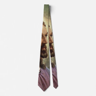 Vintage Religious, Jesus Christ Portrait with Halo Tie