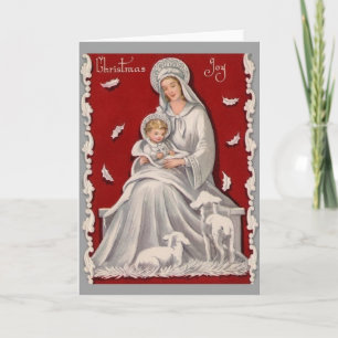 Vintage Religious Madonna and Child Christmas Card