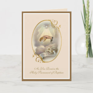 Vintage Religious Sacrament Baptism Adult or Baby  Card