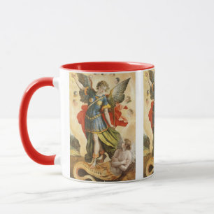Vintage Religious, Saint Michael Defeats Lucifer Mug