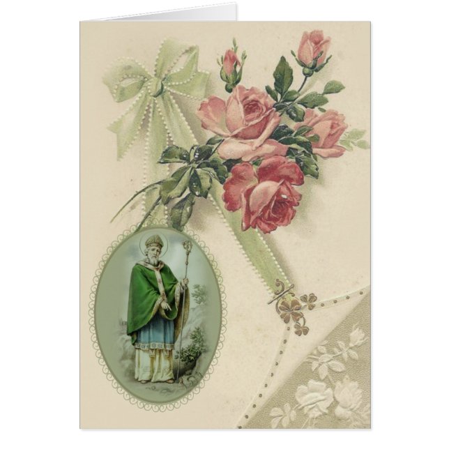 Vintage Religious St. Patrick Shamrock Prayer (Front)