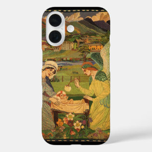 Vintage Religious Tapestry with Baby Jesus Christ iPhone 16 Case