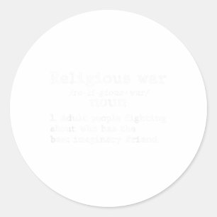 Vintage Religious War Definition Anti- Religious A Classic Round Sticker