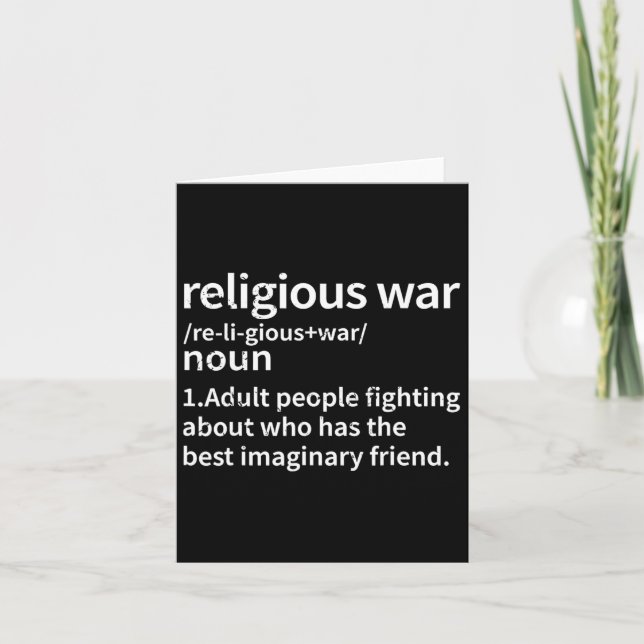 Vintage Religious War Definition Anti-religious Ac Card (Front)