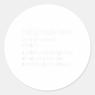 Vintage Religious War Definition Anti-religious Ac Classic Round Sticker