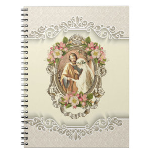 Vintage Religious Wedding Engagement Floral Notebook